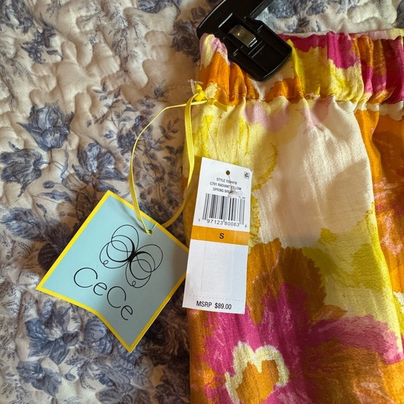 CeCe Floral A-Line Skirt - Pink, Orange, Yellow - Picture 2 of 7